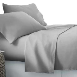 Giselle Bedding Double Size 4 Piece Micro Fibre Sheet Set - Grey -Best Bedding Store SHEET MICRO COF D 02
