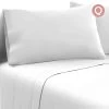 Giselle Bedding Queen Size 4 Piece Micro Fibre Sheet Set - White -Best Bedding Store SHEET MICRO WH Q 00