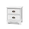 2x Artiss Bedside Tables Drawers Side Table Nightstand Vintage Storage Cabinet -Best Bedding Store ST CAB B 2D WHX2 00