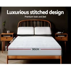 Giselle Bedding 1000GSM Mesh Pillowtop Mattress Topper Protector Cover Single 12 Giselle Bedding 1000GSM Mesh Pillowtop Mattress Topper Protector Cover Single -Best Bedding Store TOPPER AM S 03