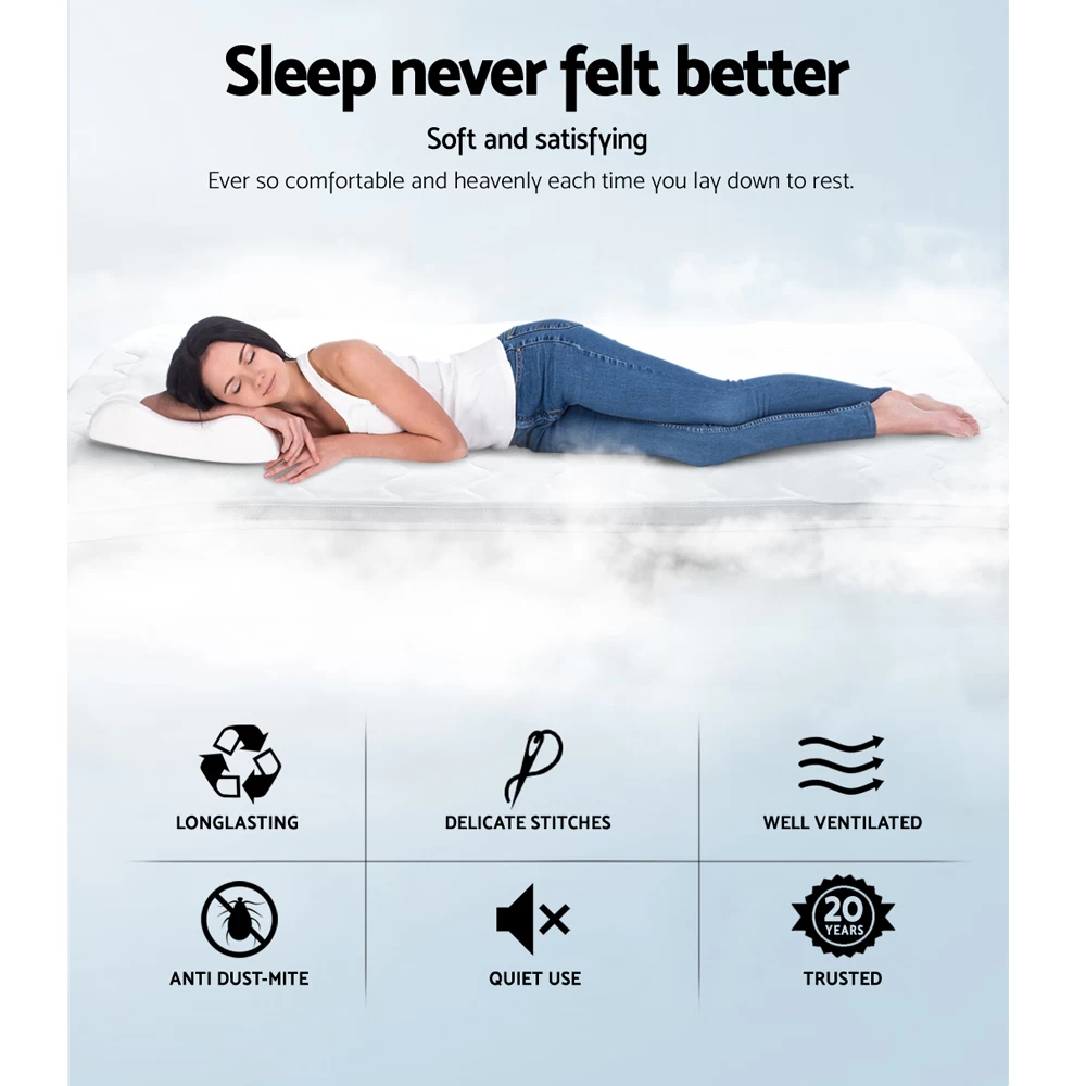 Giselle Bedding 1000GSM Mesh Pillowtop Mattress Topper Protector Cover Single 7 Giselle Bedding 1000GSM Mesh Pillowtop Mattress Topper Protector Cover Single - Image 5