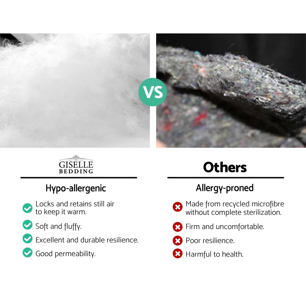 Giselle King Mattress Topper Pillowtop 1000GSM Charcoal Microfibre Bamboo Fibre Filling Protector 9 Giselle King Mattress Topper Pillowtop 1000GSM Charcoal Microfibre Bamboo Fibre Filling Protector - Image 7