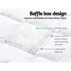 Giselle Double Mattress Topper Pillowtop 1000GSM Microfibre Filling Protector -Best Bedding Store TOPPER PT D 03