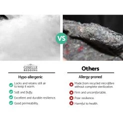 Giselle King Mattress Topper Pillowtop 1000GSM Microfibre Filling Protector -Best Bedding Store TOPPER PT K 02