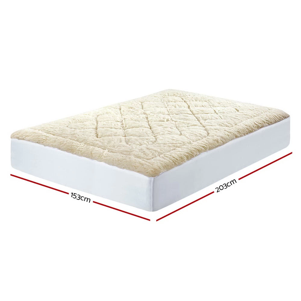 Giselle QUEEN Wool Underlay Mattress Topper Underblanket Cotton 4 Giselle QUEEN Wool Underlay Mattress Topper Underblanket Cotton - Image 2