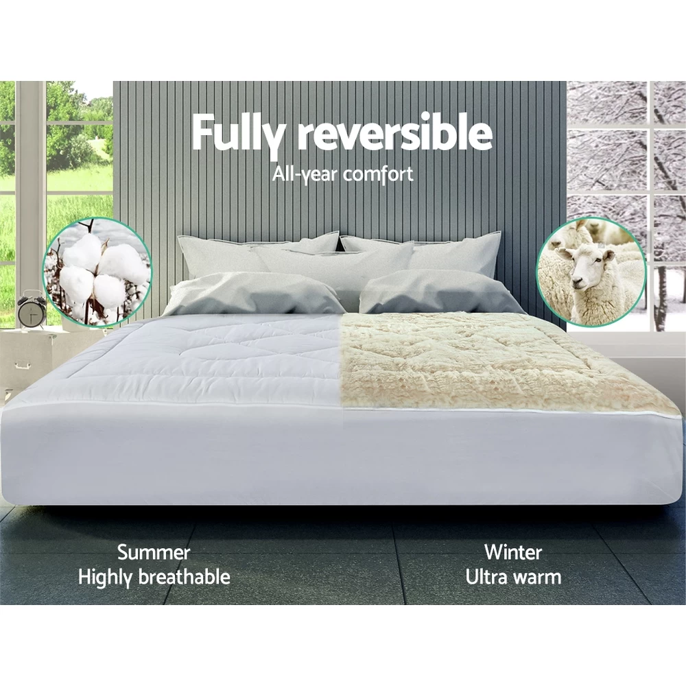 Giselle QUEEN Wool Underlay Mattress Topper Underblanket Cotton 7 Giselle QUEEN Wool Underlay Mattress Topper Underblanket Cotton - Image 5