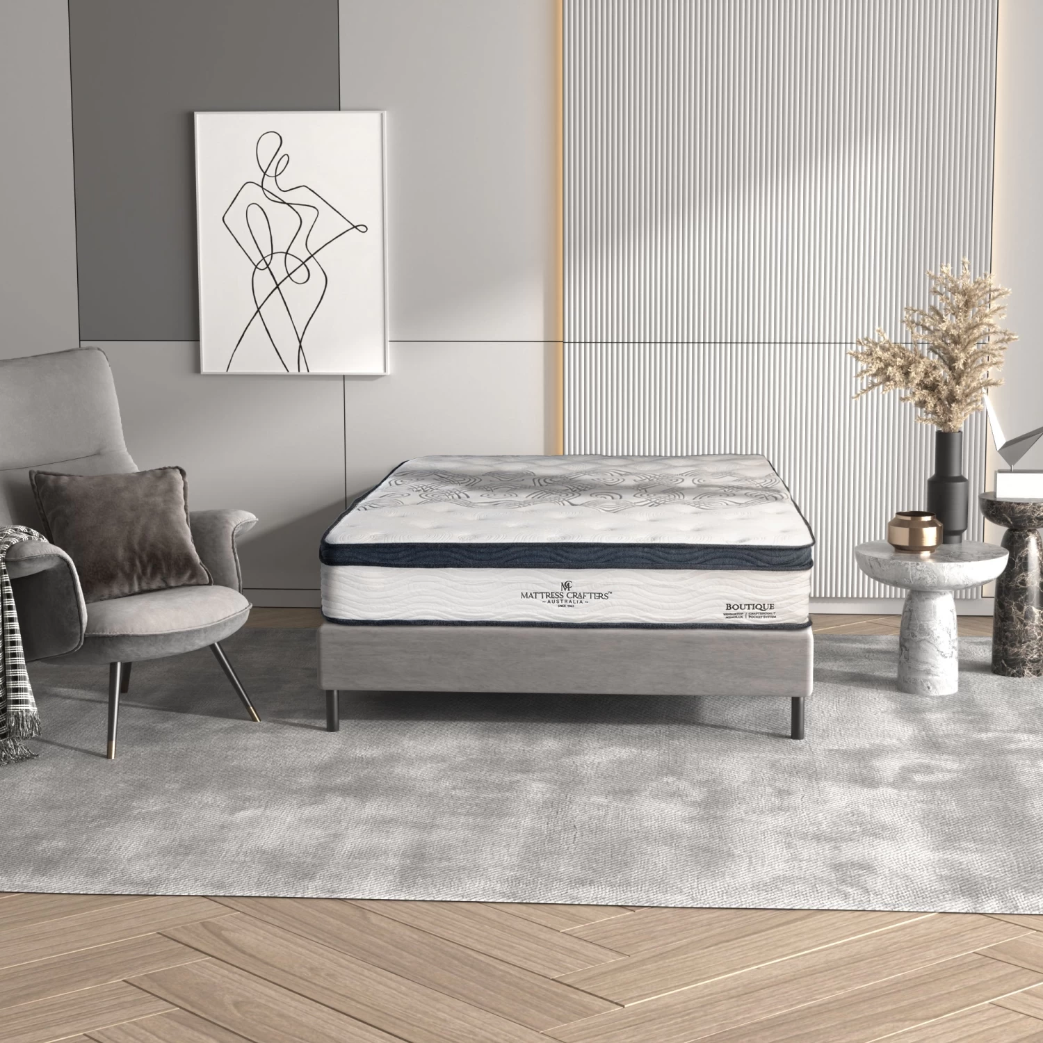 Boutique King Single Mattress 7 Zone Pocket Spring Memory Foam 5 Boutique King Single Mattress 7 Zone Pocket Spring Memory Foam - Image 3