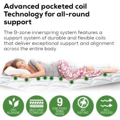 Kingston Slumber Mattress KING SINGLE Size Bed Euro Top Pocket Spring Bedding Foam 34CM -Best Bedding Store V219 FURBEDKNGA2KS 44743 05