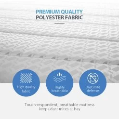 Kingston Slumber Mattress DOUBLE Bed Size Bonnell Spring Bedding Firm Foam Top 16CM -Best Bedding Store V219 FURBEDKNGASDB 44672 07