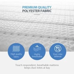 Kingston Slumber Mattress KING SINGLE Bed Size Bonnell Spring Bedding Firm Foam Top 16CM -Best Bedding Store V219 FURBEDKNGASKS FURBEDKNGASKS 08