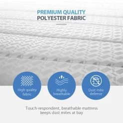 Kingston Slumber Mattress QUEEN Bed Size Bonnell Spring Bedding Firm Foam Top 16CM -Best Bedding Store V219 FURBEDKNGASQN FURBEDKNGASQN 08