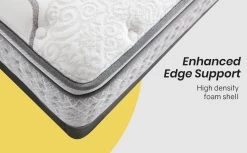 KINGSTON Mattress Double Medium Firm Box Pocket Spring Memory Foam Euro Top 34CM -Best Bedding Store V219 FURBEDKNGB3DB 44668 03