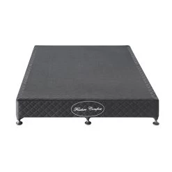 Mattress Base Ensemble Queen Size Solid Wooden Slat In Charcoal With Removable Cover