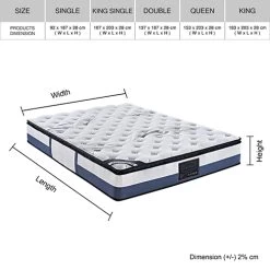 Double Mattress Latex Pillow Top Pocket Spring Foam Medium Firm Bed -Best Bedding Store V43 MAT LPTN D 07 8