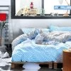 Queen Size Blue Zag Reversible Quilt Cover Set(3PCS) -Best Bedding Store V62 DS AC0107Q 01 1