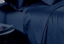 King Size 500TC Cotton Sateen Fitted Sheet (Navy Color) -Best Bedding Store V62 DS FIT500LXC NAV K 02 1