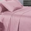 King Size 500TC Cotton Sateen Fitted Sheet (Pink Color) -Best Bedding Store V62 DS FIT500LXC PNK K 01
