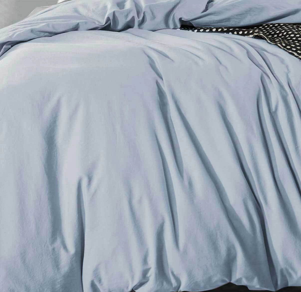 Queen Size Blue Fog Vintage Washed Cotton Quilt Cover Set(3PCS) 4 Queen Size Blue Fog Vintage Washed Cotton Quilt Cover Set(3PCS) - Image 2