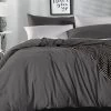 Single Size Charcoal Vintage Washed Cotton Quilt Cover Set(2PCS) 2 Single Size Charcoal Vintage Washed Cotton Quilt Cover Set(2PCS) -Best Bedding Store V62 DS QCSCCCWASH CHA S 01 1
