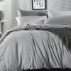 Single Size Pewter Vintage Washed Cotton Quilt Cover Set(2PCS) -Best Bedding Store V62 DS QCSCCCWASH PEW S 01 1