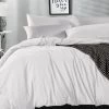 Single Size White Vintage Washed Cotton Quilt Cover Set(2PCS)