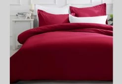 Super King Size Burgundy Color Quilt Cover Set (3PCS)