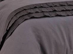 Queen Size 3pcs Stone Grey Pintuck Quilt Cover Set -Best Bedding Store V62 DS S00015Q 03