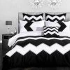 King Size 3pcs Black White Zig Zag Quilt Cover Set -Best Bedding Store V62 DS S00059K 01