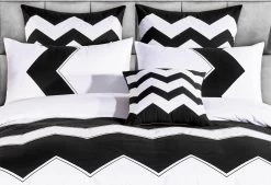 Queen Size 3pcs Black White Zig Zag Quilt Cover Set -Best Bedding Store V62 DS S00059Q 03