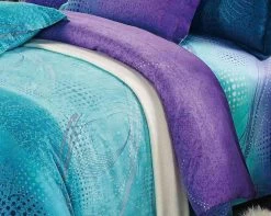 Super King Size Turquoise Aqua And Purple Quilt Cover Set(3PCS) -Best Bedding Store V62 DS SP0716SK 03 3