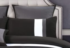 Queen Size Black And Grey Rich Pintuck Quilt Cover Set (3PCS) -Best Bedding Store V62 DS T00046Q 03