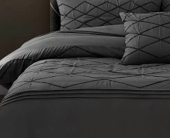 Queen Size 3pcs Embroidered Grey Quilt Cover Set -Best Bedding Store V62 DS T00048Q 02 1