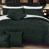 Queen Size Black Horizontal Cross Weave Quilt Cover Set (3PCS) -Best Bedding Store V62 DS T0044BQ 01 1