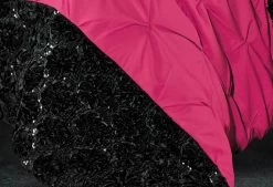 King Size Black & Hot Pink Sequins Quilt Cover Set (3PCS) -Best Bedding Store V62 DS T043HBK 02 1