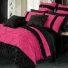 Queen Size Black & Hot Pink Sequins Quilt Cover Set (3PCS) -Best Bedding Store V62 DS T043HBQ 01 1