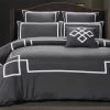 Super King Size Charcoal And White Quilt Cover Set (3PCS) -Best Bedding Store V62 DS T050GSK 01 1