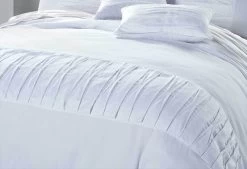 Super King Size White Pintuck Quilt Cover Set (3PCS) -Best Bedding Store V62 DS TJ6WHTSK 02