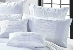 Super King Size White Pintuck Quilt Cover Set (3PCS) -Best Bedding Store V62 DS TJ6WHTSK 03