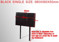 PU Leather Single Bed Headboard Bedhead - Black -Best Bedding Store V63 768065 04 7