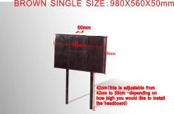PU Leather Single Bed Headboard Bedhead - Brown -Best Bedding Store V63 768075 05 7