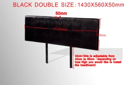 PU Leather Double Bed Headboard Bedhead - Black -Best Bedding Store V63 768095 04 7