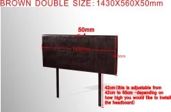 PU Leather Double Bed Headboard Bedhead - Brown -Best Bedding Store V63 768105 04 7