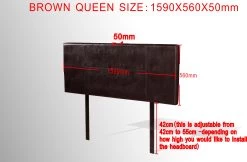 PU Leather Queen Bed Headboard Bedhead - Brown -Best Bedding Store V63 768135 04 7
