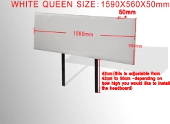 PU Leather Queen Bed Headboard Bedhead - White -Best Bedding Store V63 768145 04 7