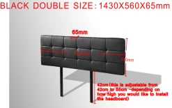 PU Leather Double Bed Deluxe Headboard Bedhead - Black -Best Bedding Store V63 768215 04 7