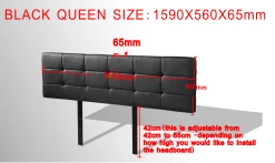 PU Leather Queen Bed Deluxe Headboard Bedhead - Black -Best Bedding Store V63 768245 04 7