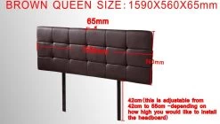 PU Leather Queen Bed Deluxe Headboard Bedhead - Brown -Best Bedding Store V63 768255 05 7