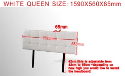 PU Leather Queen Bed Deluxe Headboard Bedhead - White 9 PU Leather Queen Bed Deluxe Headboard Bedhead - White -Best Bedding Store V63 768265 04 7