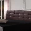 PU Leather King Bed Deluxe Headboard Bedhead - Brown