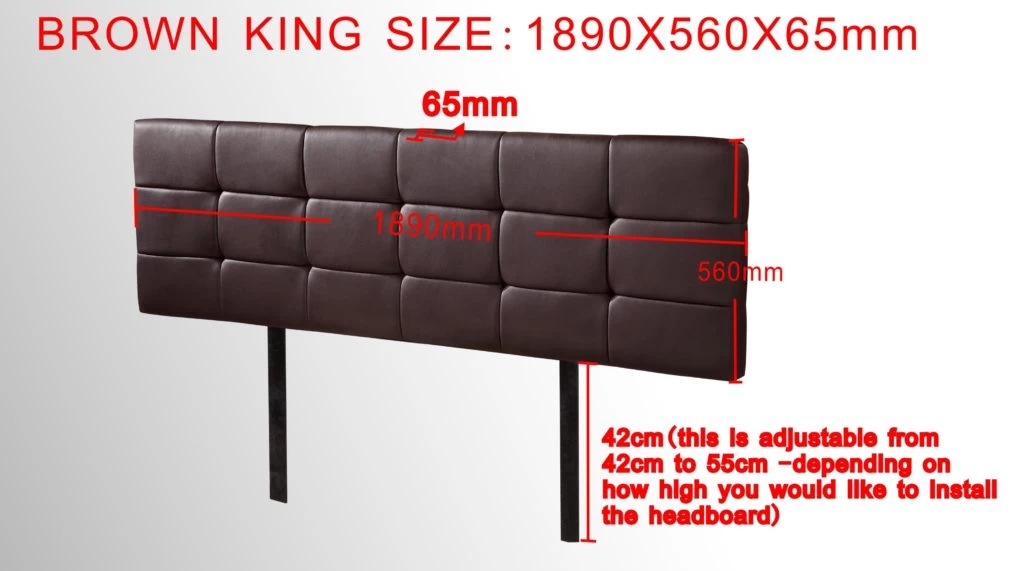 PU Leather King Bed Deluxe Headboard Bedhead - Brown 6 PU Leather King Bed Deluxe Headboard Bedhead - Brown - Image 4